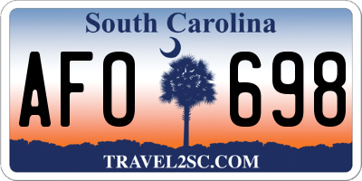 SC license plate AFO698