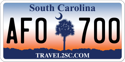 SC license plate AFO700