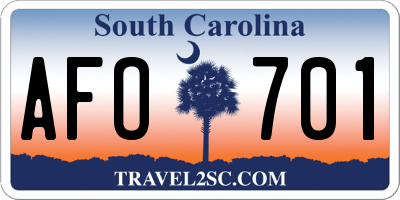 SC license plate AFO701