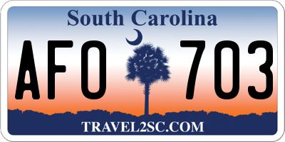 SC license plate AFO703