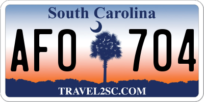 SC license plate AFO704