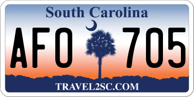 SC license plate AFO705
