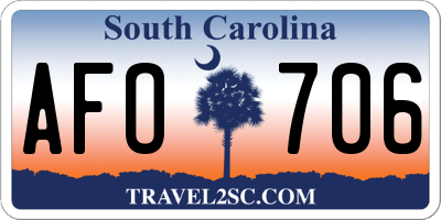 SC license plate AFO706