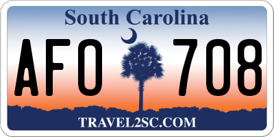 SC license plate AFO708