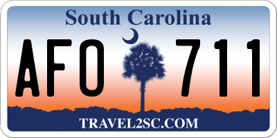 SC license plate AFO711