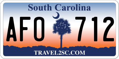 SC license plate AFO712