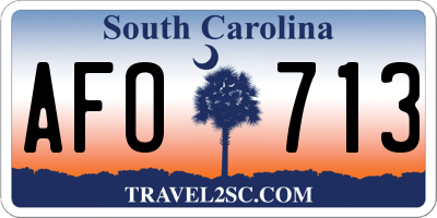 SC license plate AFO713