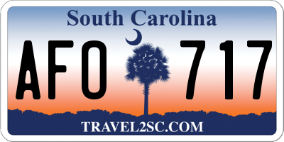 SC license plate AFO717