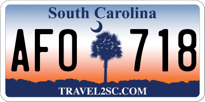 SC license plate AFO718