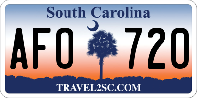 SC license plate AFO720