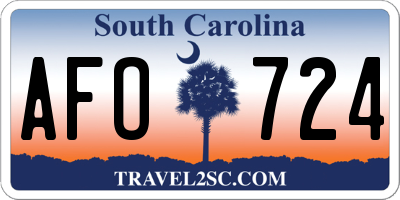 SC license plate AFO724