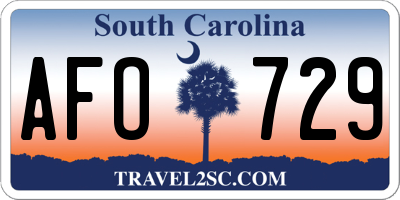 SC license plate AFO729