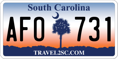 SC license plate AFO731