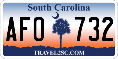 SC license plate AFO732