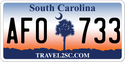 SC license plate AFO733