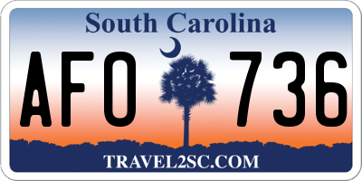 SC license plate AFO736