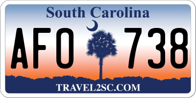 SC license plate AFO738