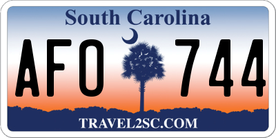 SC license plate AFO744