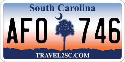 SC license plate AFO746