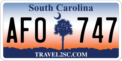 SC license plate AFO747