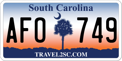 SC license plate AFO749