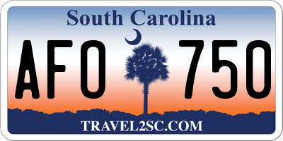 SC license plate AFO750
