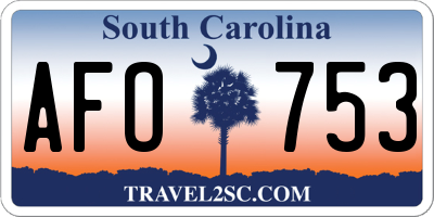 SC license plate AFO753