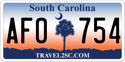 SC license plate AFO754