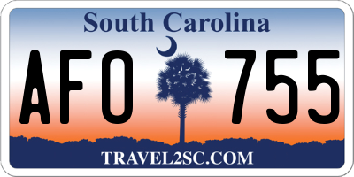 SC license plate AFO755