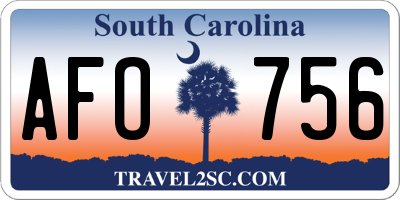 SC license plate AFO756