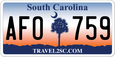 SC license plate AFO759