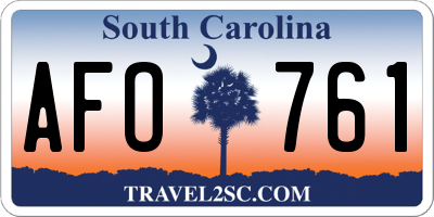SC license plate AFO761
