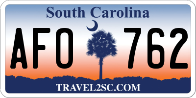 SC license plate AFO762