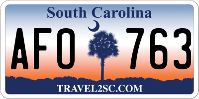 SC license plate AFO763