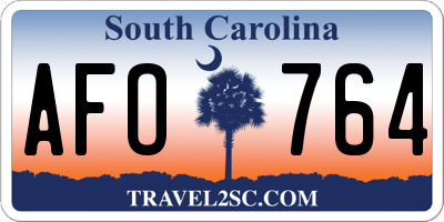 SC license plate AFO764