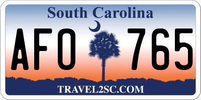 SC license plate AFO765