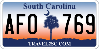SC license plate AFO769