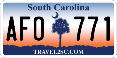 SC license plate AFO771