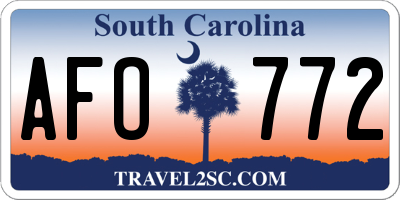 SC license plate AFO772