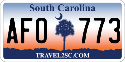 SC license plate AFO773