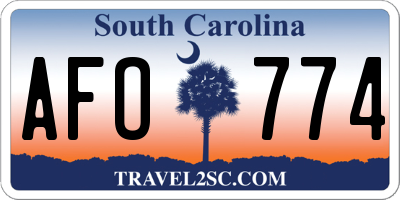 SC license plate AFO774