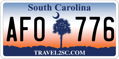 SC license plate AFO776