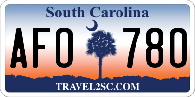 SC license plate AFO780
