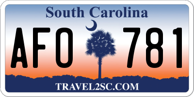 SC license plate AFO781