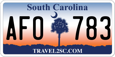 SC license plate AFO783