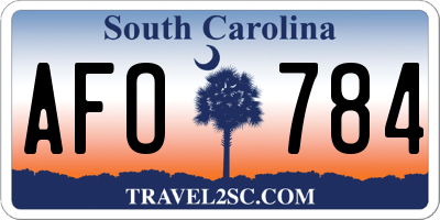 SC license plate AFO784
