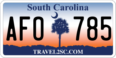 SC license plate AFO785