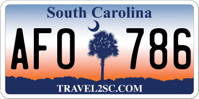 SC license plate AFO786