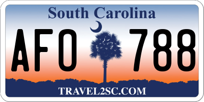 SC license plate AFO788