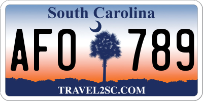 SC license plate AFO789